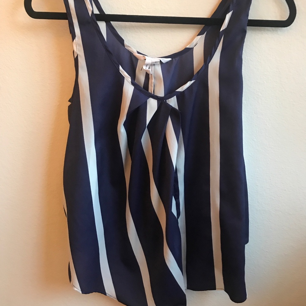 BCBG Blue and White Tank Top